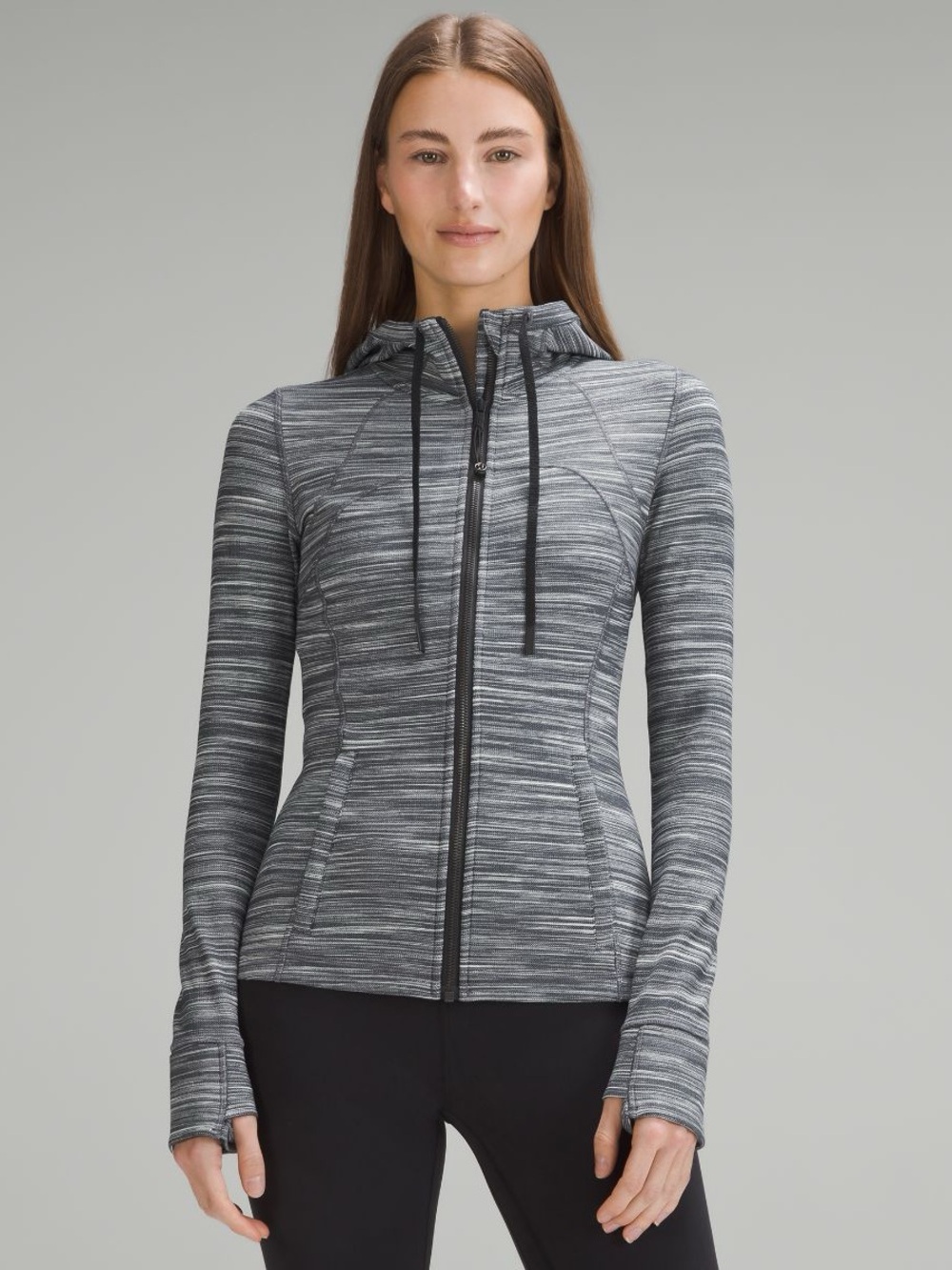 Lululemon Hooded Define Jacket *Nulu - Heathered Black / White / Black (Size 4)